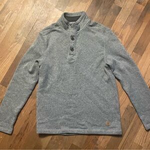 G.H. Bass & Co. Men’s Gray 1/4 Button Mock Neck Pullover Sweater Sz small